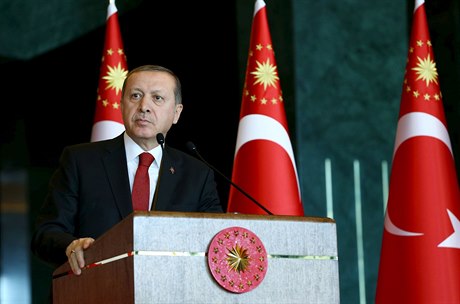 Projev prezidenta Erdogana v Ankae.