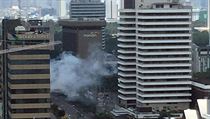 Útoky v centru Jakarty.