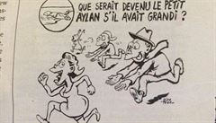 Drsn Charlie Hebdo. Spojuje utonulho chlapeka se sexulnmi toky uprchlk