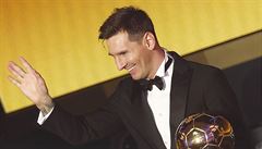 FC Barcelona's Messi receives FIFA Ballon d'Or 2015 during awards ceremony in...