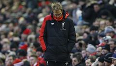 Zklamaný trenér Liverpoolu Jürgen Klopp