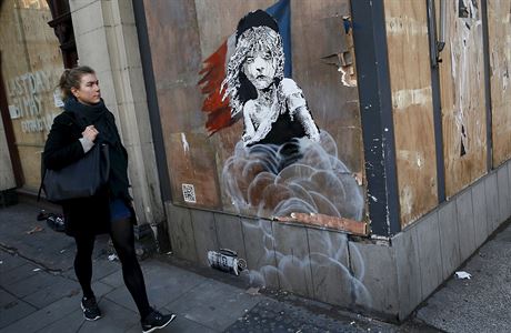 Banksy svm graffiti reaguje na aktuln situaci s uprchlickmi tbory.