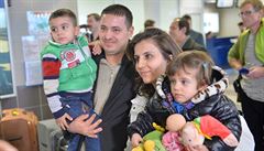 První skupina kesanských uprchlík z Iráku pistála 24. ledna v Praze.