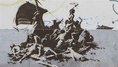 Banksy zejm v Pai zanechal nkolik nstnnch maleb