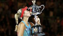 Angelique Kerberov se raduje z prvnho triumfu na Australian Open