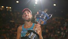 Angelique Kerberová se raduje z triumfu na Australian Open