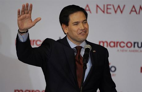 Republiknsk kandidt Marco Rubio skonil v Iow tet.