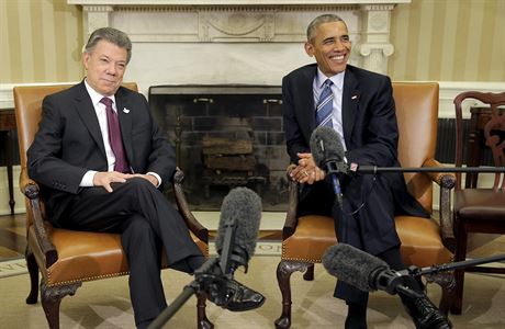 Nvtva v Blm dom. Americk prezident Barack Obama hostil svj kolumbijsk...