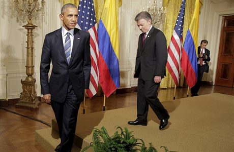 Barack Obama a Juan Manuel Santos v Blm dom.