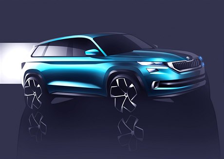 koda Auto ukázala první skicy velkého sportovn-uitkového modelu (SUV) se...