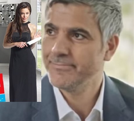Dvojníci Angeliny Jolie a George Clooneyho v kamapni spolenosti Möbelix.