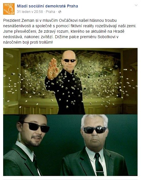 Prezident Milo� Zeman a premiér Bohuslav Sobotka