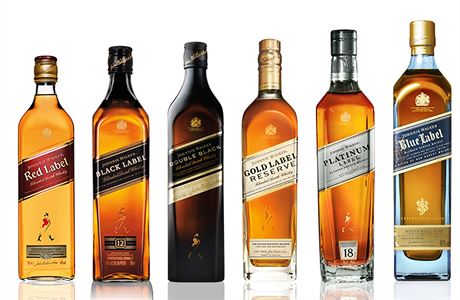 Skotské whiskey znaky Johnnie Walker.