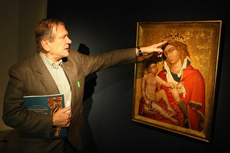 Výstava Gotické Madony v olomouckém Muzeu umní. Autor výstavy Ivo Hlobil a...