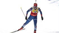 Gabriela Soukalova of the Czech Republic skis on her way to winning the 12.5 km...