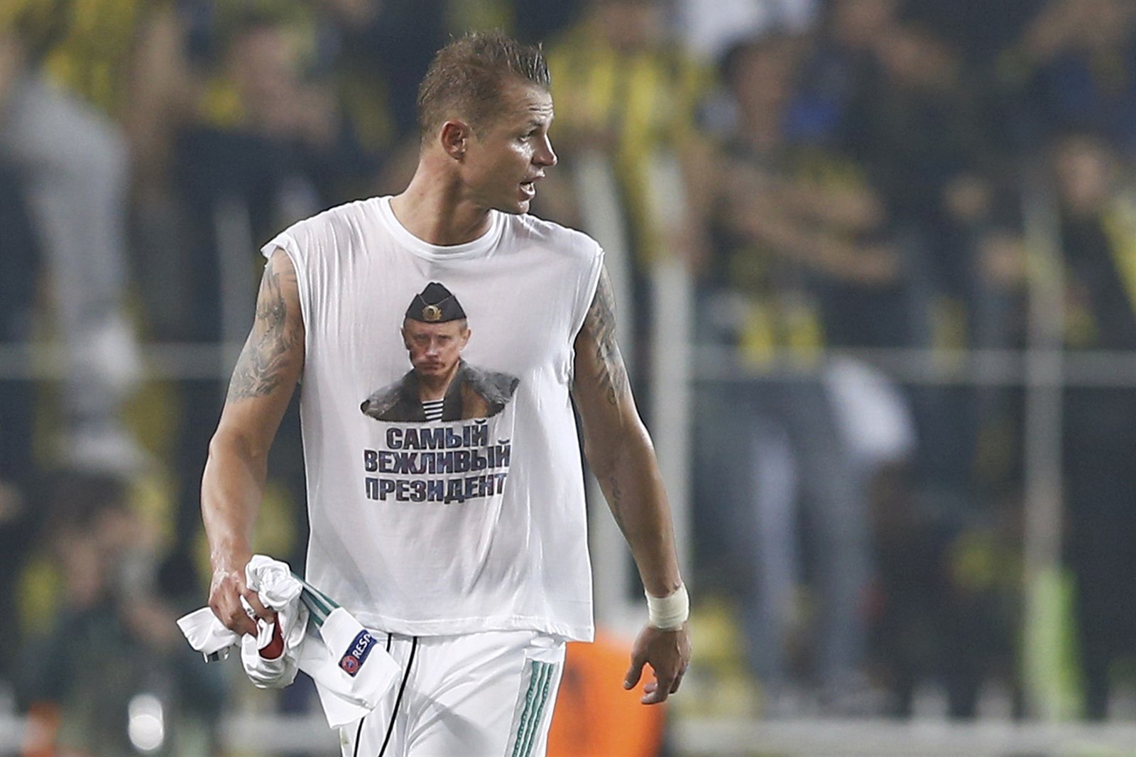 Dmitrij Tarasov po zápase svého Lokomotivu na p�d� Fenerbahce