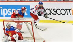 Hokejové utkání seriálu Euro Hockey Tour: R - Rusko, 11. února v Tinci. Zleva...