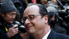 Francouzský prezident  Francois Hollande v Bruselu.