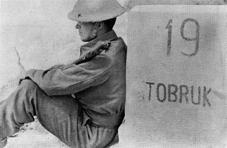 eskoslovenský voják v Tobruku.