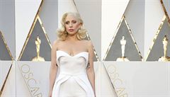 Zpvaka Lady Gaga v bílé rób
