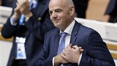 New elected FIFA president Gianni Infantino of Switzerland reacts during the...