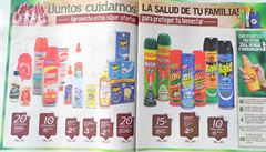 Reklama na repelenty v salvadorských novinách.