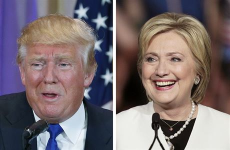 Prezidenttí kandidáti Hillary Clintonová a Donald Trump.
