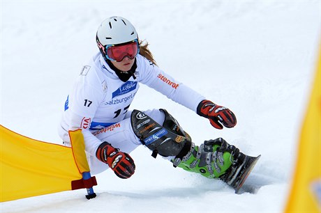 Ester Ledecká na svahu.