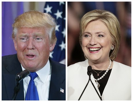 Trump a Clintonová - favoriti mezi uchazeči o křeslo v Bílém domě.