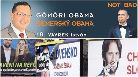 Volební kampa na Slovensku - a pekvapivý billboard. István Vavrek (vlevo...