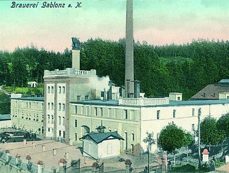 Pivovar v Jablonci nad Nisou na historické pohlednici.