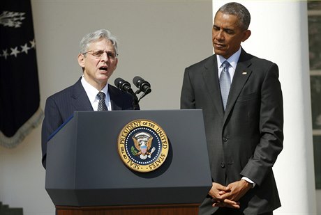 Barack Obama a jmenovaný soudce Merrick Garland.