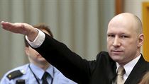 Masov vrah Andreas Breivik se ped soudem uvedl nacistickm pozdravem.