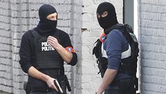 Policisté v centru Bruselu.