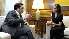 Angelina Jolie se sela s eckým premiérem Tsiprasem.