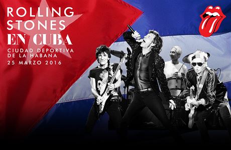 Plakát zvoucí na vystoupení Rolling Stones na Kub