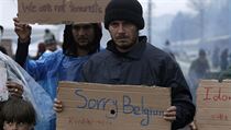 Nejsme terorist. Odpus, Belgie. Uprchlci v Idomeni vyjaduj solidaritu s...