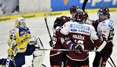 tvrtfinále play off hokejové extraligy - 3. zápas: PSG Zlín - HC Sparta Praha.