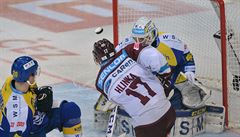 tvrtfinále play off hokejové extraligy - 5. zápas: HC Sparta Praha - PSG Zlín,...