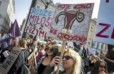 Protesty v Polsku proti potratm - ilustraní