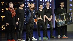 Richard Krajo, frontman skupiny Krytof, pi pebírání ceny