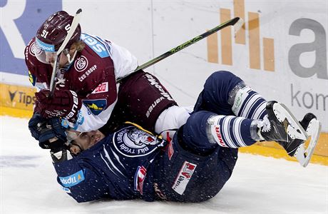 Finle extraligy Sparta - Liberec: Jan vrek sloil libereckho soupee