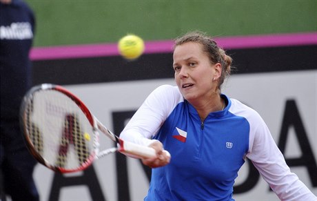 Barbora Záhlavová-Strýcová při zápase Fed Cupu ve Španělsku
