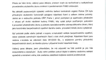 Dopis policejnho prezidenta Tome Tuhho dkanovi FAMU Pavlovi Jechovi.