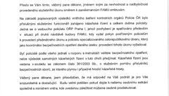 Dopis policejního prezidenta Tomáe Tuhého dkanovi FAMU Pavlovi Jechovi.