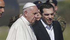 Papee Frantika na letiti uvítal ecký premiér Alexis Tsipras.