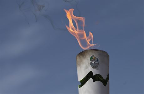 Zapálení olympijského ohn v Olympii.