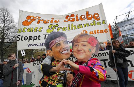 Demonstrace v Hannoveru proti TTIP