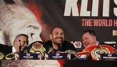 Otevírací tisková konference k odvet mezi Tysonem Furym a Vladimirem Klikem.