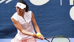 Tenisový turnaj en Prague Open, 28. dubna v Praze. Hsieh Su-Wei z Tchaj-wanu.